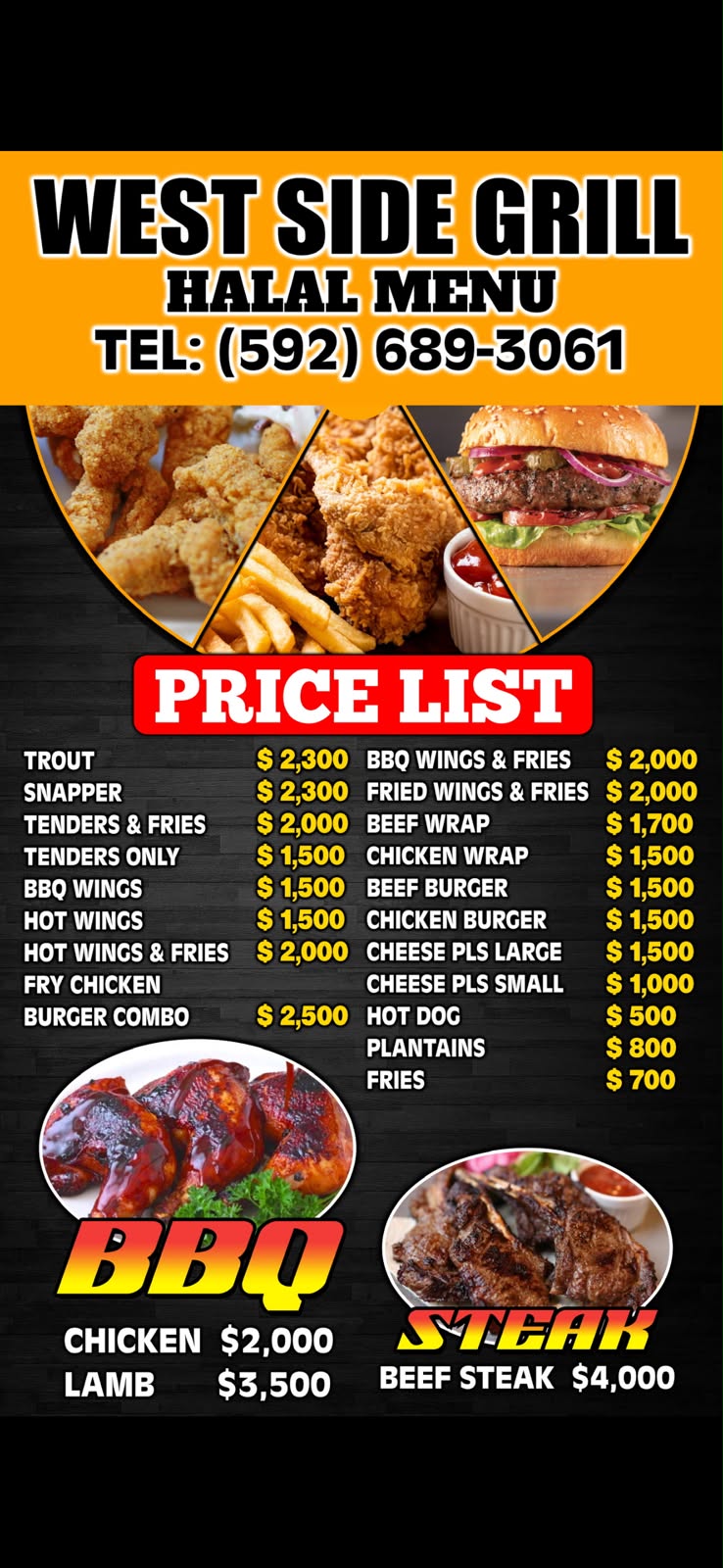 West Side Grill menu